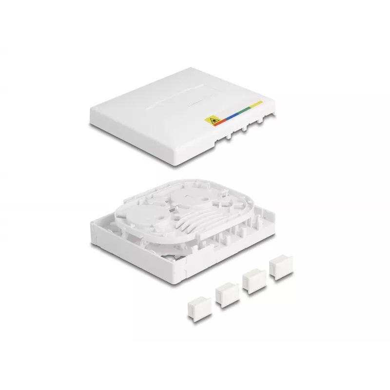DeLOCK glasvezel-aansluitdoos FTTH wandmontage 4 x SC simplex LC duplex wit