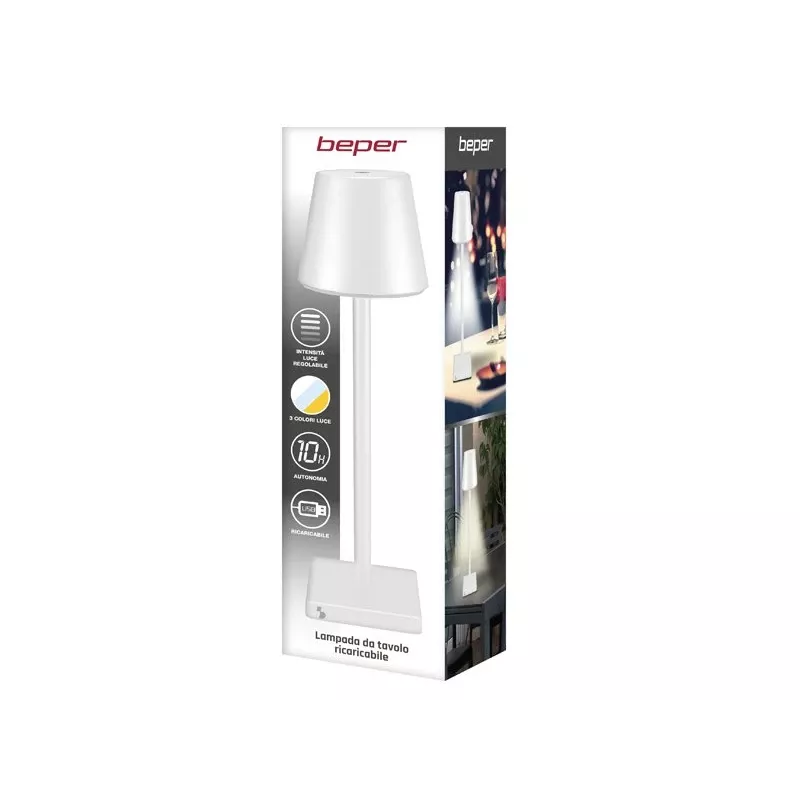 Beper P201UTP102 oplaadbare tafellamp, aanraakschakelaar, 2 W