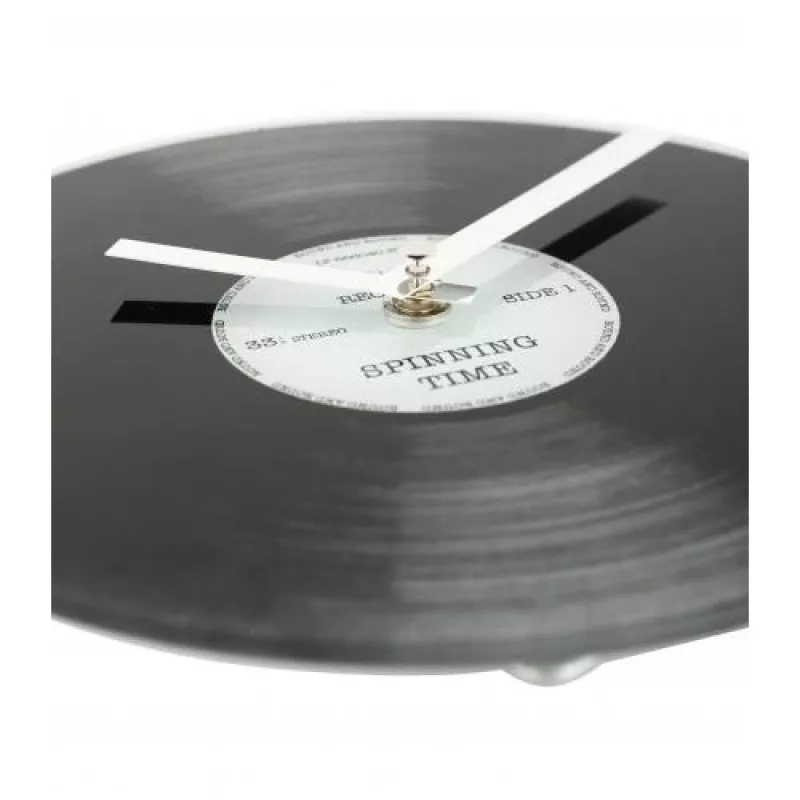 NeXtime klok 5163 Little Spinning Time, Ø20 cm, wand, zwart