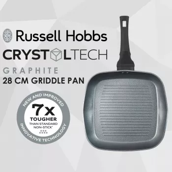 Griddle Russell Hobbs RH01861EU7 28 cm Crystaltech – antiaanbaklaag bakplaat, platte grillpan