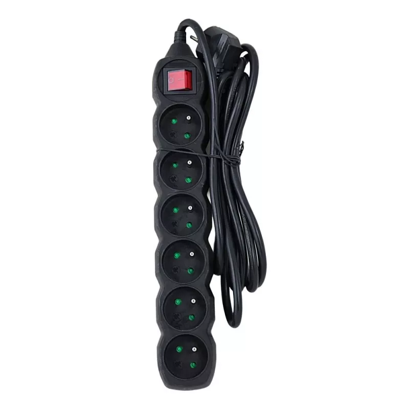 Esperanza ELK218K stroomverlenging 3 m 6 AC-stopcontact(en) binnen zwart