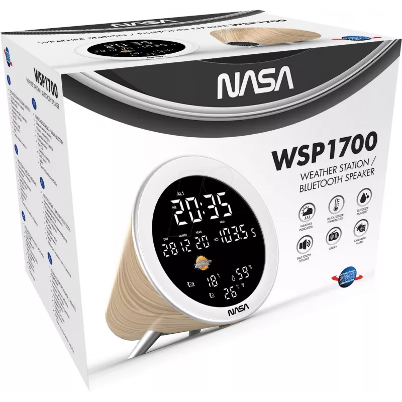 Nasa WSP1700 hout weerstation/luidspreker BT Schip