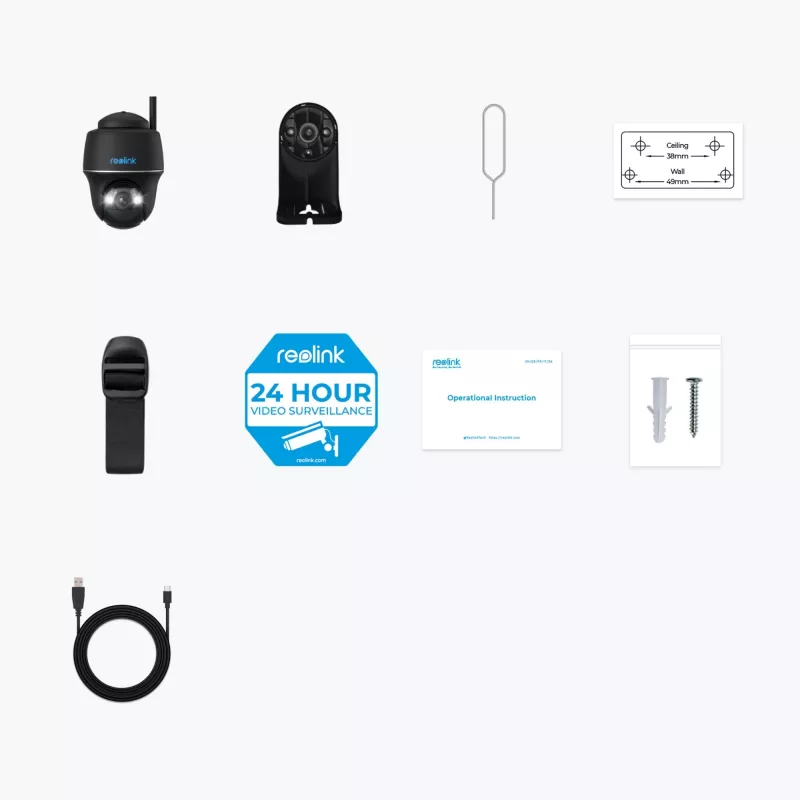 Reolink IP-camera ARGUS PT 5MP Type-C zwart accuvoeding