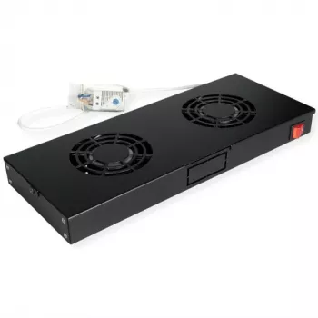 Koelventilatorunit ROLINE 26.21.0271 — 19 inch ventilatormodule met 2 ventilatoren en thermostaat