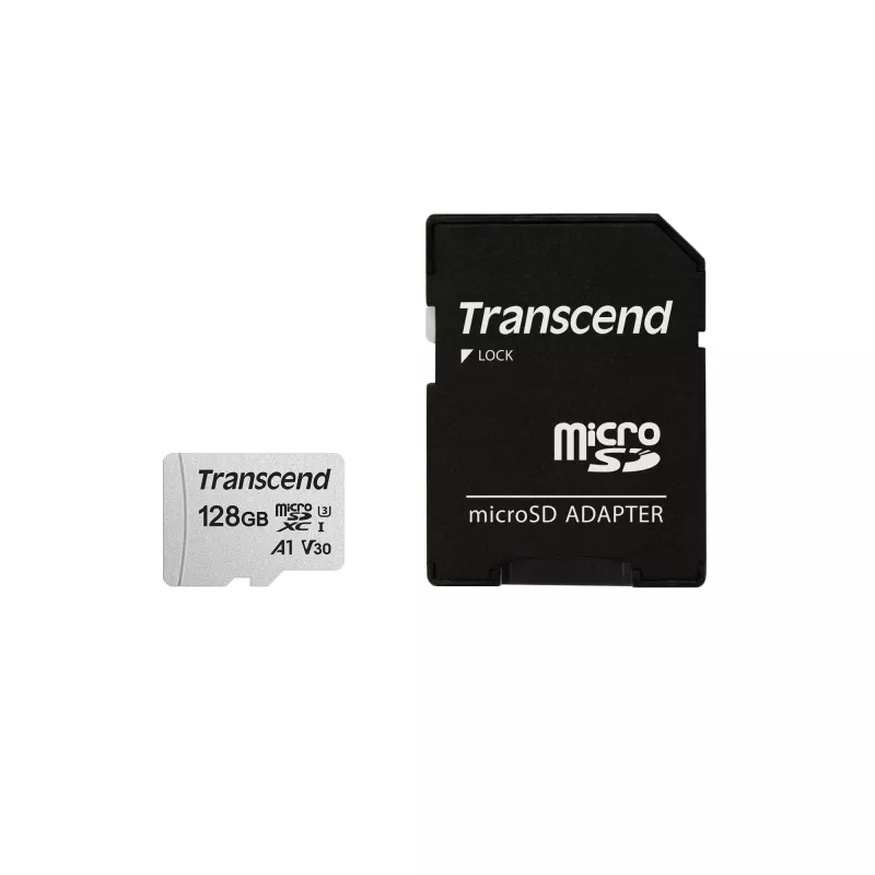 Flashgeheugen Transcend 128 GB MicroSDXC SD300S met adapter