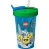 Room Copenhagen LEGO drinkbeker met rietje Iconic Boy lichtblauw (blauw/groen, 500 ml)