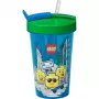 Room Copenhagen LEGO drinkbeker met rietje Iconic Boy lichtblauw (blauw/groen, 500 ml)