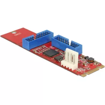 Delock converter M.2 Key B+M stekker > 2 x USB 3.0 pinheader - USB-adapter - M.2-kaart - USB 3.0 (intern) x 2 (62843)