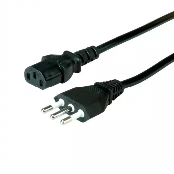 VALUE - netkabel - CEI 23-50 (M) naar IEC 60320 C13 recht - AC 250 V - 10 A - 1.8 m - zwart - Italië