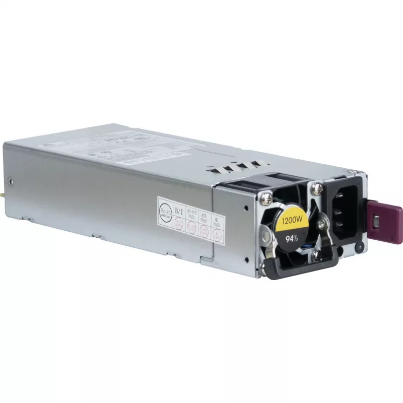 Voeding INTER-TECH R2A-DV1200-N 1200 W 2U, 80 PLUS Platinum, 100–240 V, 50–60 Hz, grijs