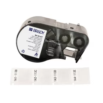 Brady, M4-49-427, zelflaminerend vinyl, wit/transparant, 25,40 x 9,53(25,40) mm, permanent, voor kabeldiameter van 2,70 - 5,10 mm (260 stuks) (170750)