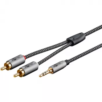 Goobay 65284. Aansluiting 1: 3.5mm, connector 1 geslacht: mannelijk, aansluiting 2: 2 x RCA, connector 2 geslacht: mannelijk, kabelmateriaal: k