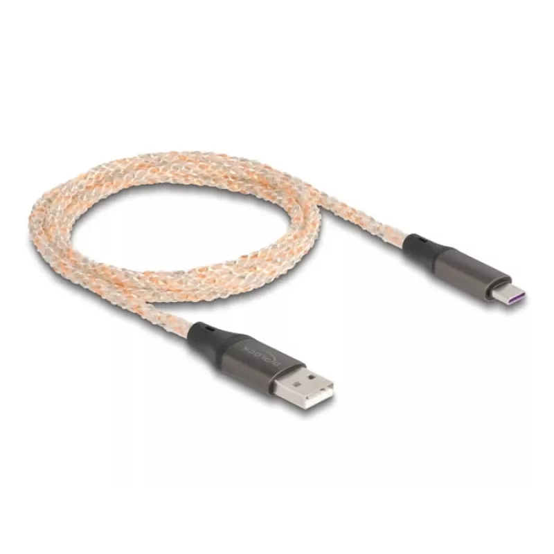 DeLOCK USB 2.0-kabel Type-A naar USB Type-C RGB 1m