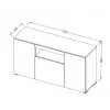 Cama sideboard VIVA 150 zwart/zwart glanzend + wit