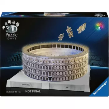3D-puzzel Ravensburger Iconics Colosseum Rome – 216 stukjes, inclusief LED-licht