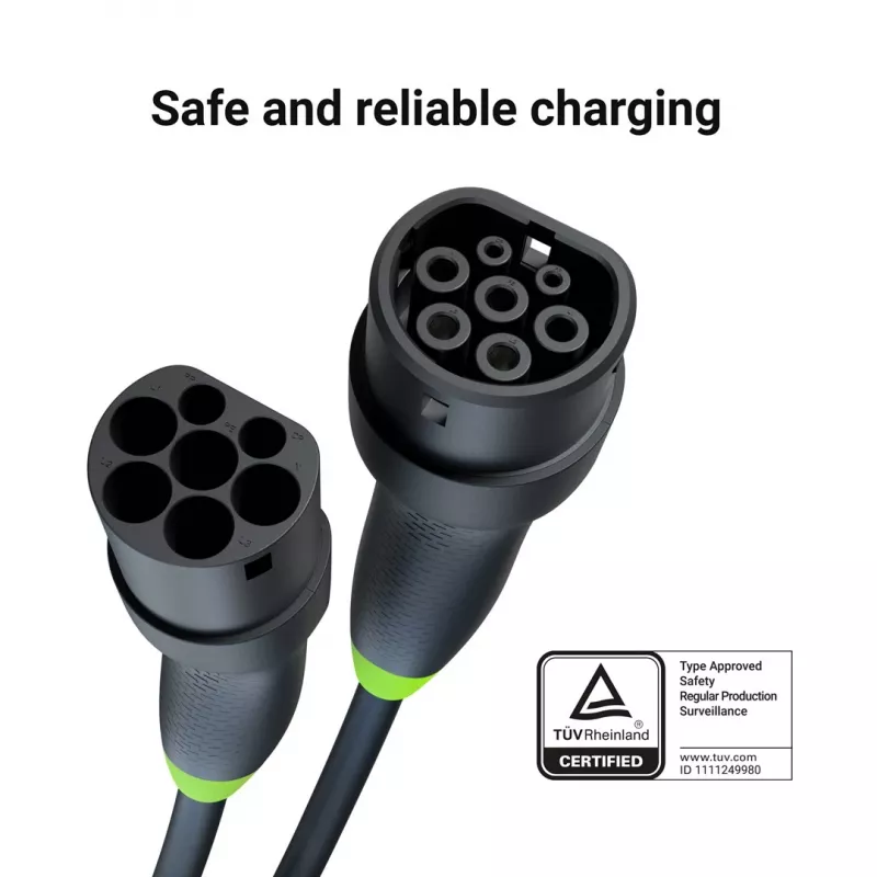Oplaadkabel Green Cell EVKABGC03 — Type 2, 5 m, 11 kW, voor elektrische voertuigen