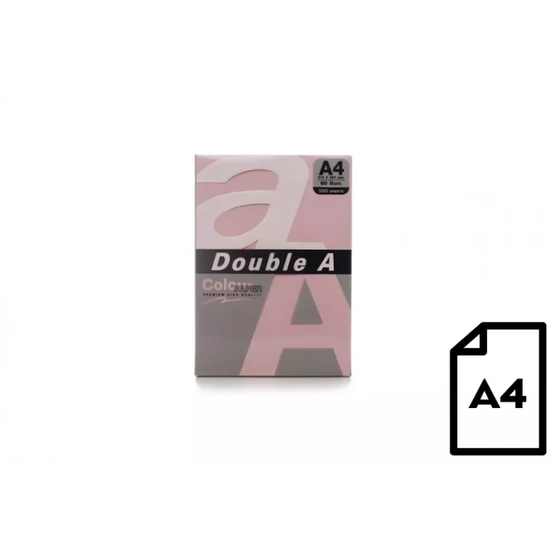 Kleurpapier Double A, 80 g, A4, 500 vel, roze
