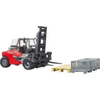 Linde HT160 heftruck met pallet (rood/zwart, incl. 3 gaasbakken)