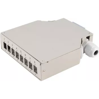 Glasvezel-verdeelbox ShiverPeaks 07-65011 — 8-poorts metaal DIN-rail, grijs
