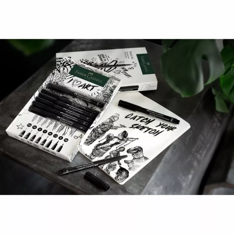 Faber-Castell 267102 fineliner Multi zwart 8 stuks rondpunt
