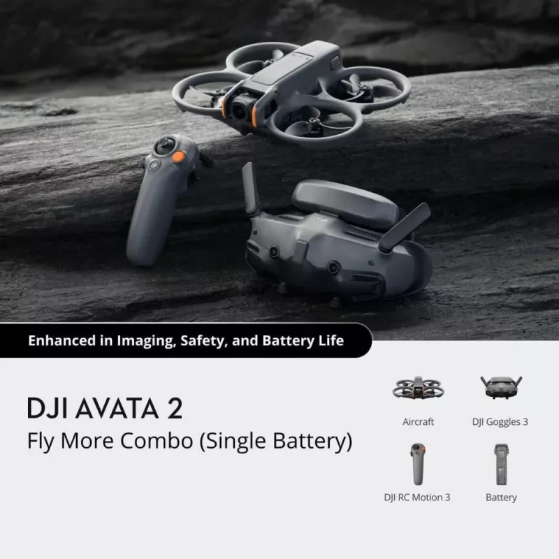 DJI Avata 2 Fly More Combo 1 accu 4 rotoren 12 MP 3840 x 2880 pixel zwart