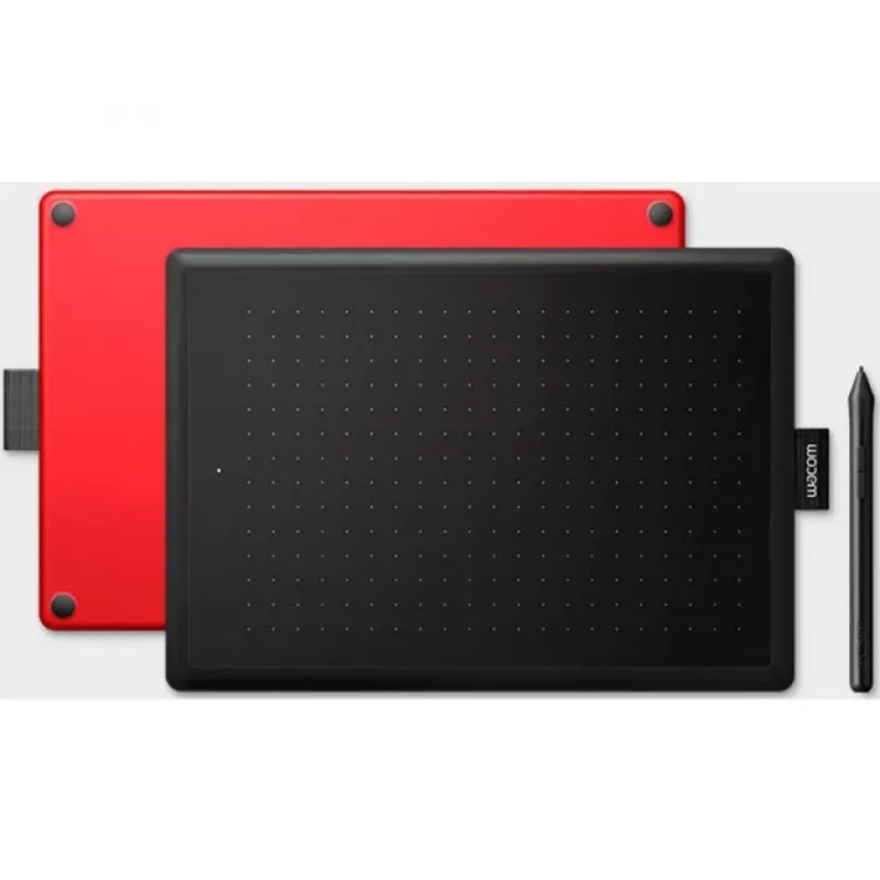 Wacom One by Medium grafische tablet zwart, rood 2540 lpi 216 x 135 mm USB