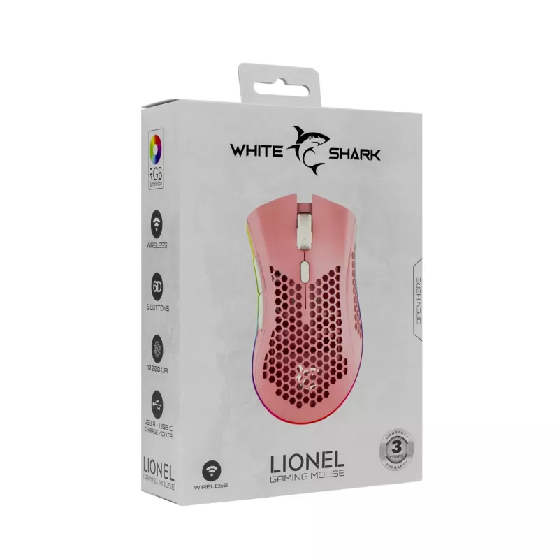 Muis White Shark WGM-5012 Lionel roze USB