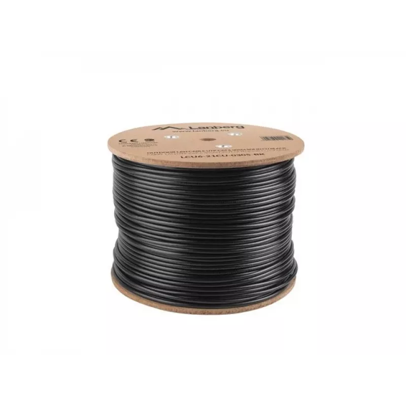Lanberg LCU6-21CU-0305-BK Netwerkkabel zwart 305 m Cat6 U/UTP (UTP) buiten
