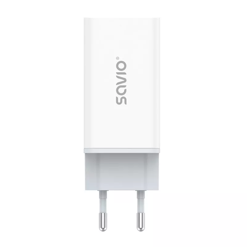 SAVIO LA-07 GaN 65W voeding, USB, QC4.0+, PD 3.0, wit