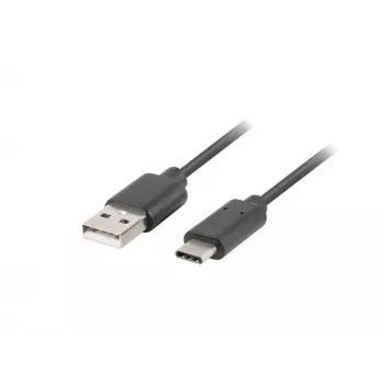 USB 2.0-kabel LANBERG CA-USBO-20CU-0010-BK — USB A naar USB C, 1 m, zwart, 480 Mbit/s
