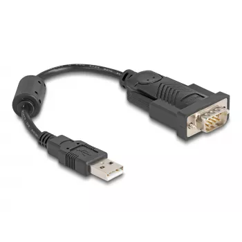 DeLOCK 61549 seriële kabel zwart 0,25 m USB Type-A RS-232
