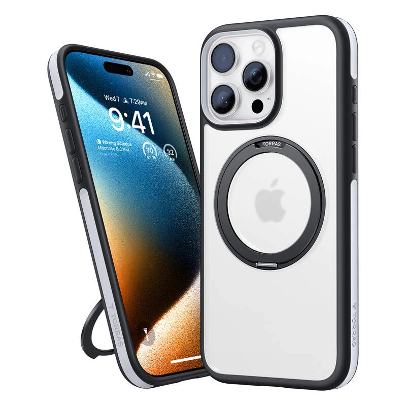Beschermhoesje Torras Ostand R Fusion voor iPhone 16 Pro Max – zwart