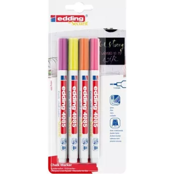 Marker Edding 4085/4N — krijtmarker 1–2 mm, neon, 4-delige set