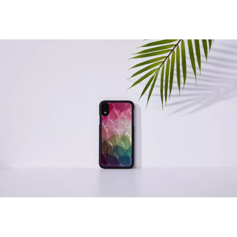 Smartphonehoesje iKins voor iPhone XR — waterbloemen-design, zwart