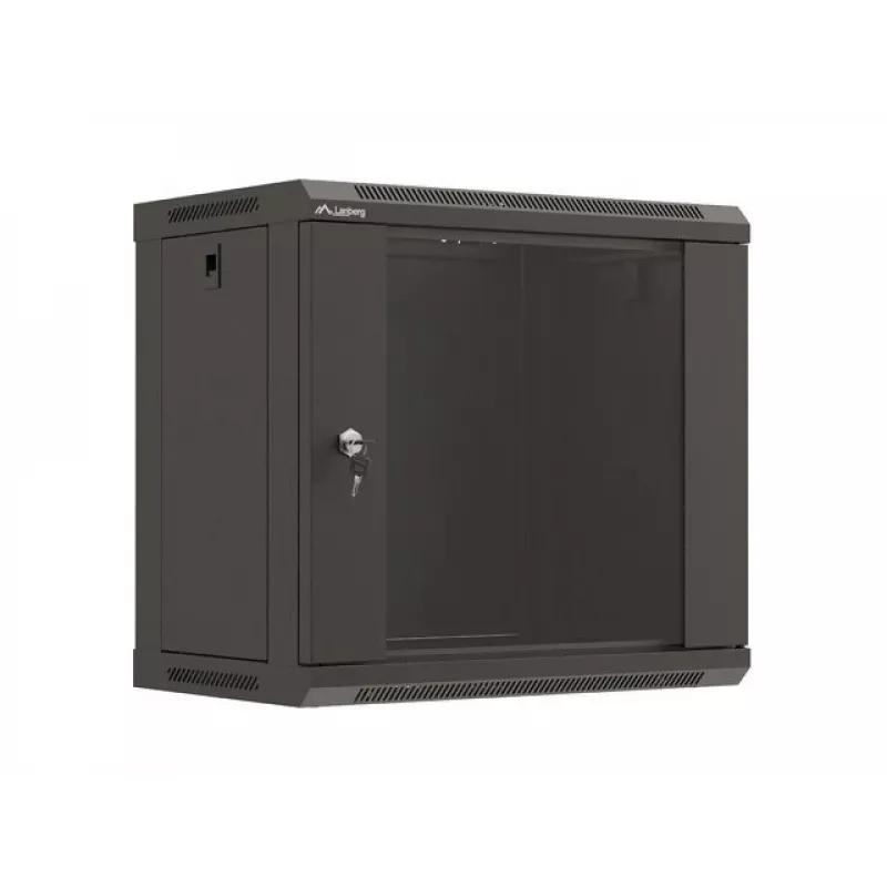 Wandmontage rack LANBERG WF03-5309-10B, 9U, 500×350×540 mm, max. belasting 60 kg, zwart