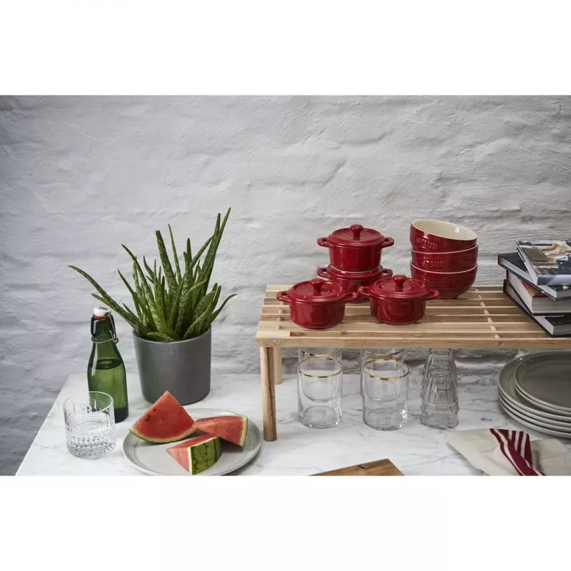 Staub Mini Cocotte rond, 4 stuks - 200 ml, rood