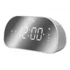 Klokradio Muse M-170CMR — digitale klokradio, 1,2 inch led-display, FM, AC 230V, AAA-back-up, spiegel/wit