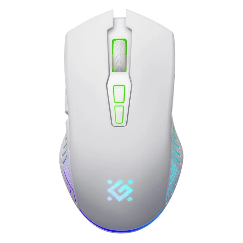 Draadloze gaming-muis DEFENDER Pandora White – ambidexter, 3200 DPI, 6 knoppen, programmeerbaar, optisch, USB