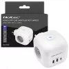 Stekkerdoos QOLTEC 52548 met 3× AC-stopcontacten en USB-aansluiting