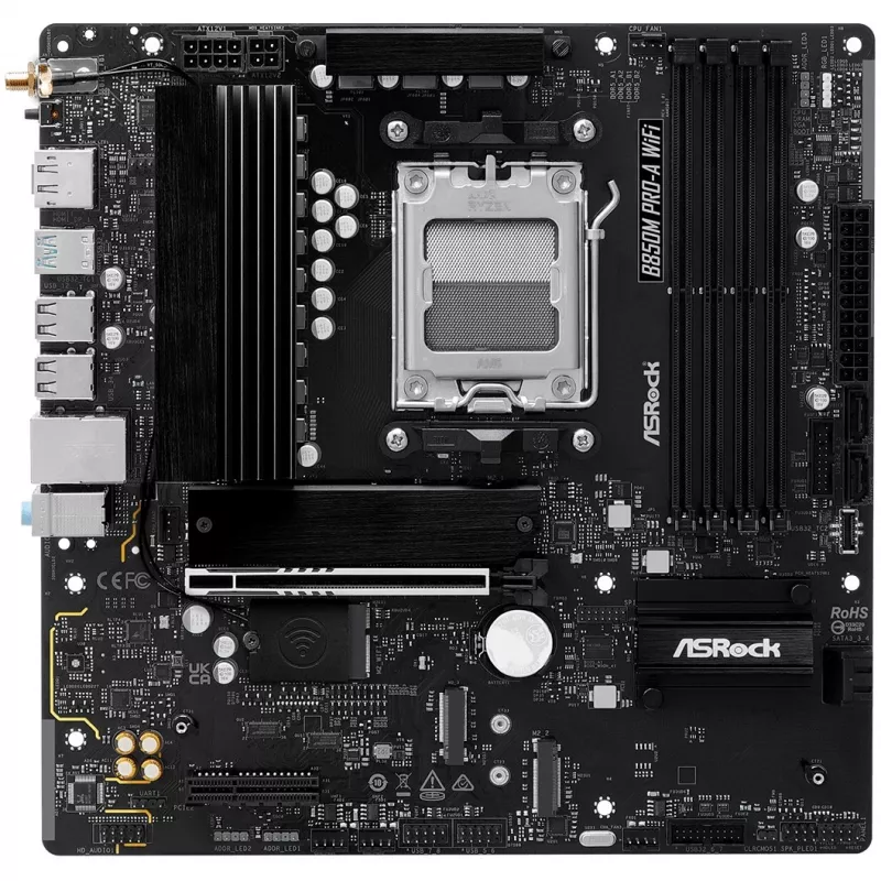 Moederbord ASRock B850M Pro-A WiFi micro ATX – AMD B850, socket AM5, DDR5, 4x DIMM, 256 GB, Wi-Fi, 2,5-Gb-LAN