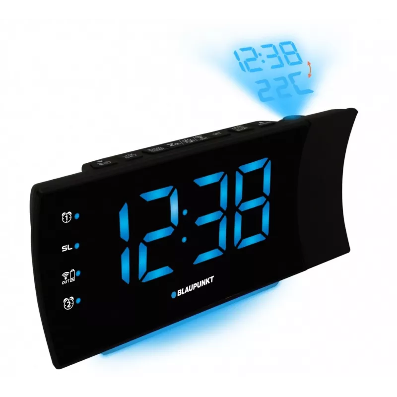 Blaupunkt CRP81USB wekkerradio met projectie en USB-oplaadpoort, zwart