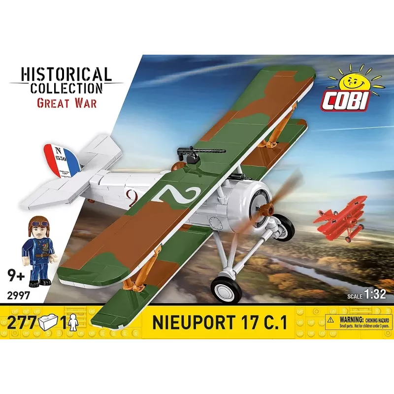 Constructieset Cobi Blocks Nieuport 17 C.1 277 stuks — modelvliegtuigbouwpakket, verzamelbaar steekblokjesset