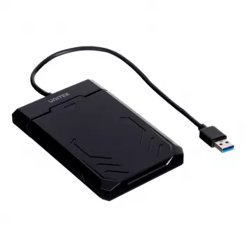 HDD/SSD-behuizing Unitek Y-3036, 2,5 inch SATA III, USB 3.2 Gen 1 (5 Gbit/s), UASP, geïntegreerde USB-A-kabel, zwart