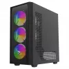 PC-behuizing SAVIO Noctis Flow RGB — Cube, ATX/Mini-ITX, 3x 120 mm frontventilatoren, zijvenster van gehard glas, max. GPU 35 cm