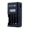 Accuoplader everActive NC450B — 4-cellen AAA-oplader, 110/230V AC, zwart
