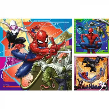 Puzzel 3x49 stukjes Spiderman