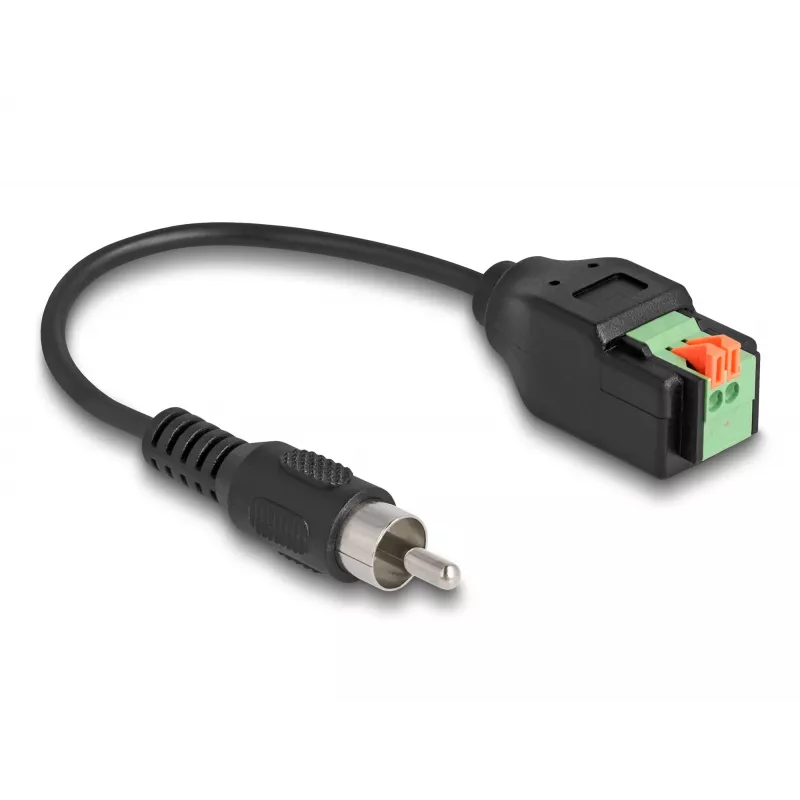 DeLOCK kabel RCA-stekker naar klemmenstrookadapter met drukknop 15 cm