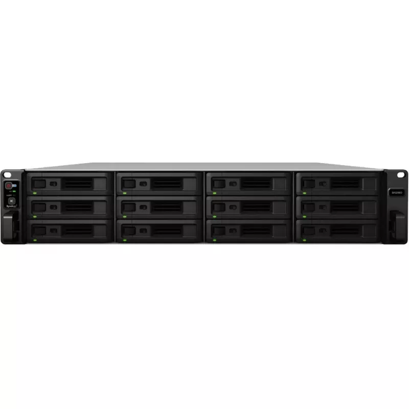 Synology SA3200D NAS-server, 12 bays, rack-montage, RAID 0/1/5/6/10/JBOD/RAID F1, 16 GB RAM, GbE/10GbE, iSCSI, 2U (SA3200D)