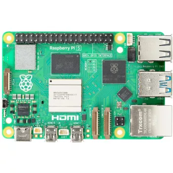 Single-board-computer Raspberry Pi 5 ontwikkelbord — 2400 MHz Arm Cortex-A76, tot 16 GB LPDDR4x, MicroSD, USB 3.2, Wi‑Fi 5