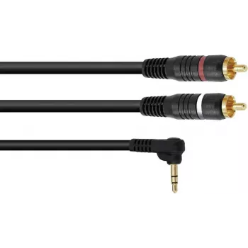 Adapterkabel Omnitronic 3,5 mm jackplug naar 2x cinch 90° 1,5 m (model 30225010)